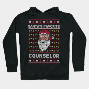 Santa's Favorite Counselor // Funny Ugly Christmas Sweater // School Counselor Holiday Xmas Hoodie